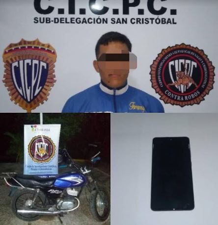 En Zorca-Providencia fue apresado por el Cicpc un motorizado, implicado en un presunto robo de teléfonos celulares En Zorca-Providencia fue apresado por el Cicpc un motorizado, implicado en un presunto robo de teléfonos celulares
