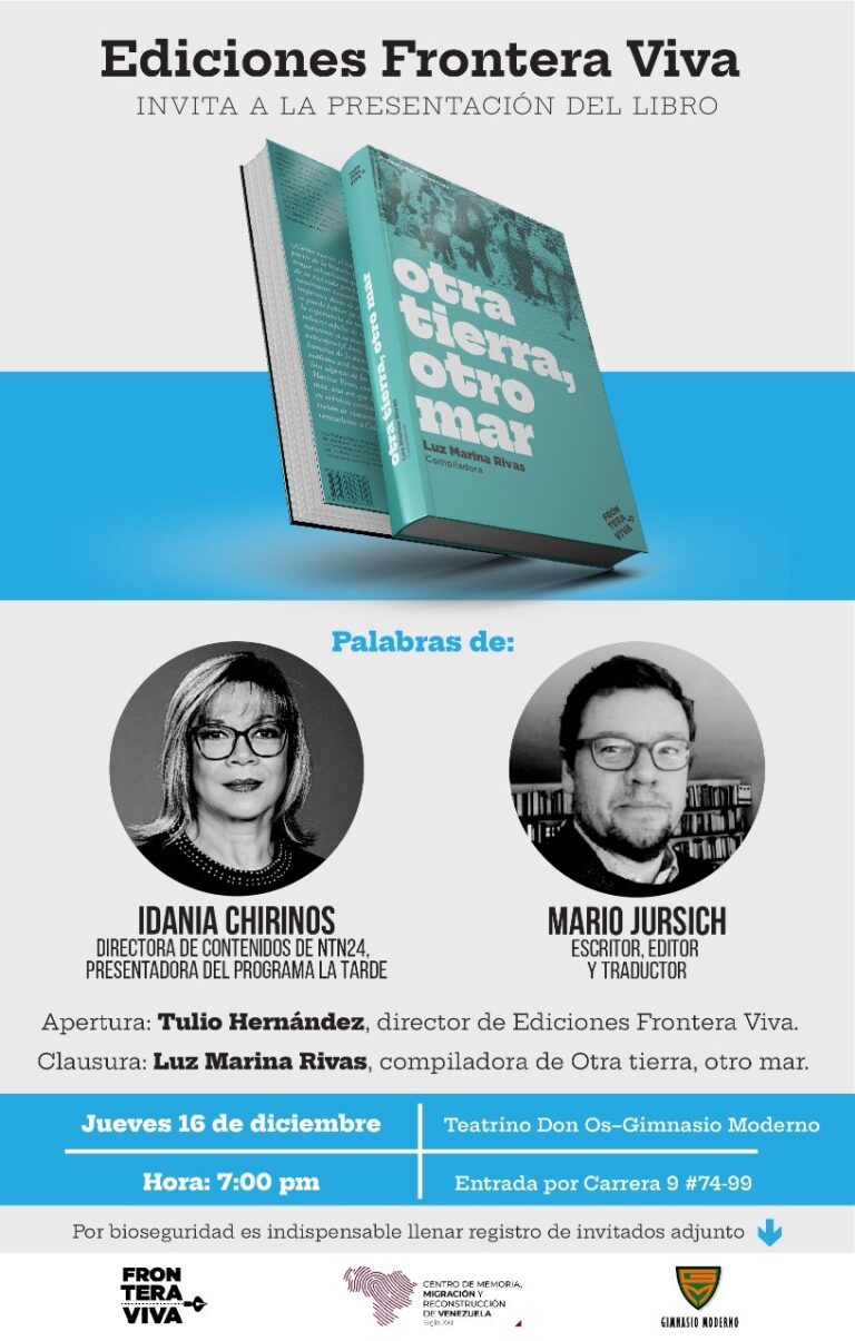 “Otra tierra, otro mar” la obra de Luz Marina Rivas se presenta este jueves