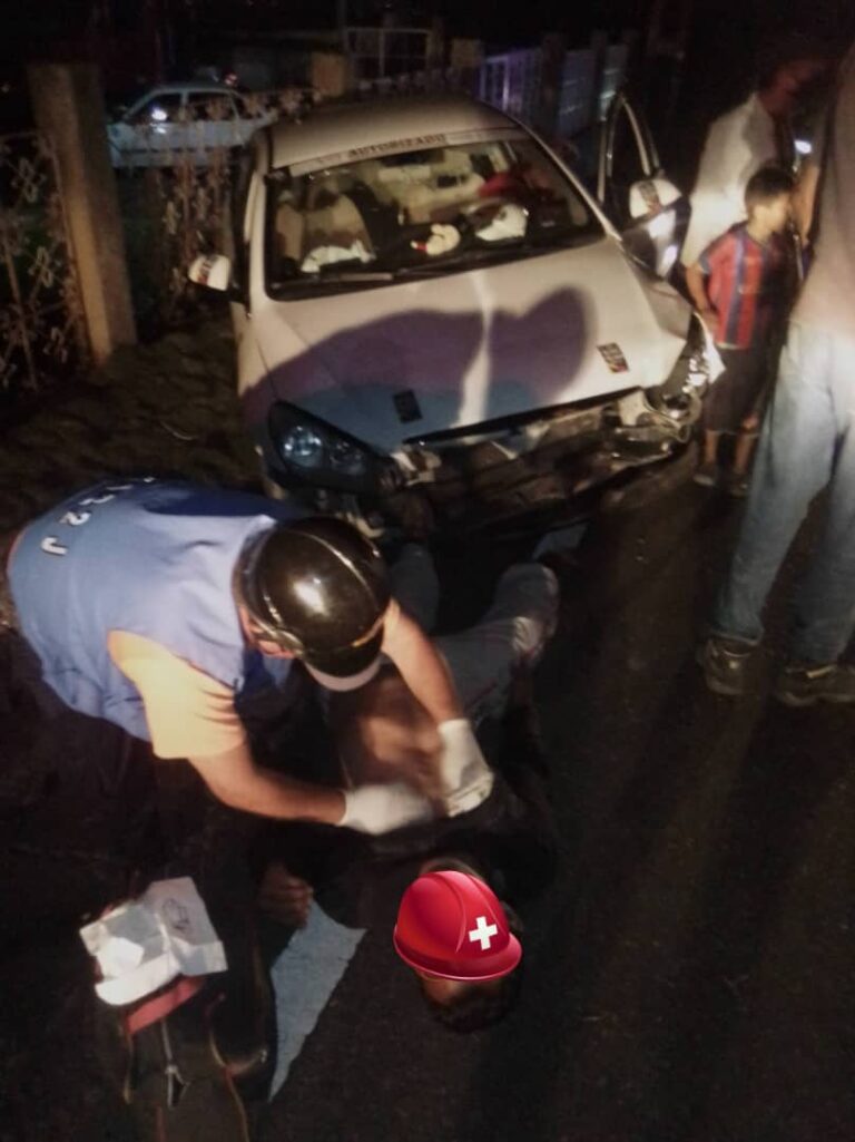 Un hombre lesionado deja accidente de tránsito en Capacho Nuevo