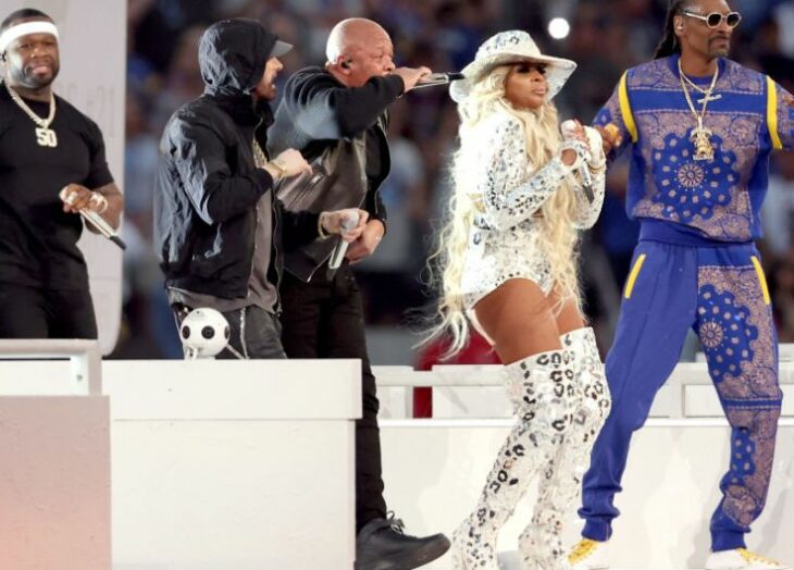 Así fue el show de medio tiempo en el Super Bowl lleno de rap con Dr. Dre y Snoop Dogg
