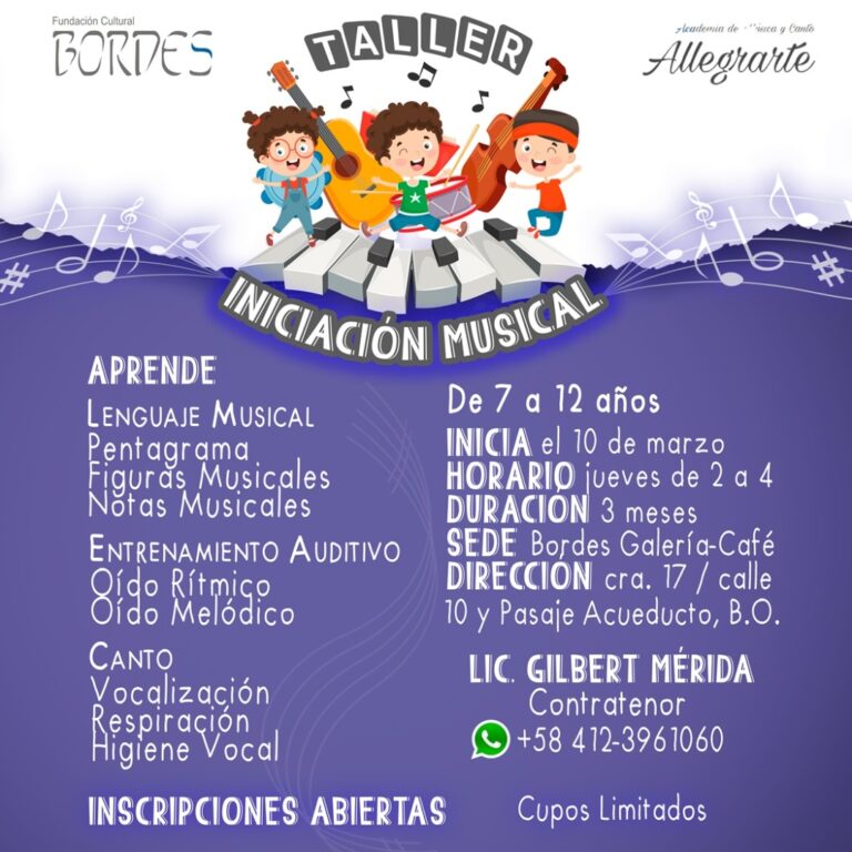 Abren Taller de Iniciación Musical en la sede de la Fundación Cultural Bordes