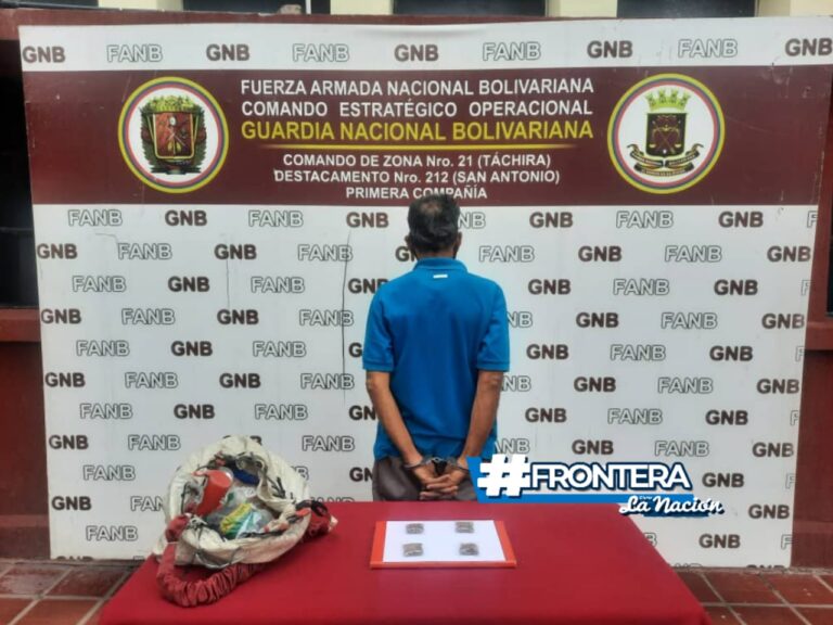 Detienen a hombre en el puente Simón Bolívar con envoltorios de marihuana en su bolso