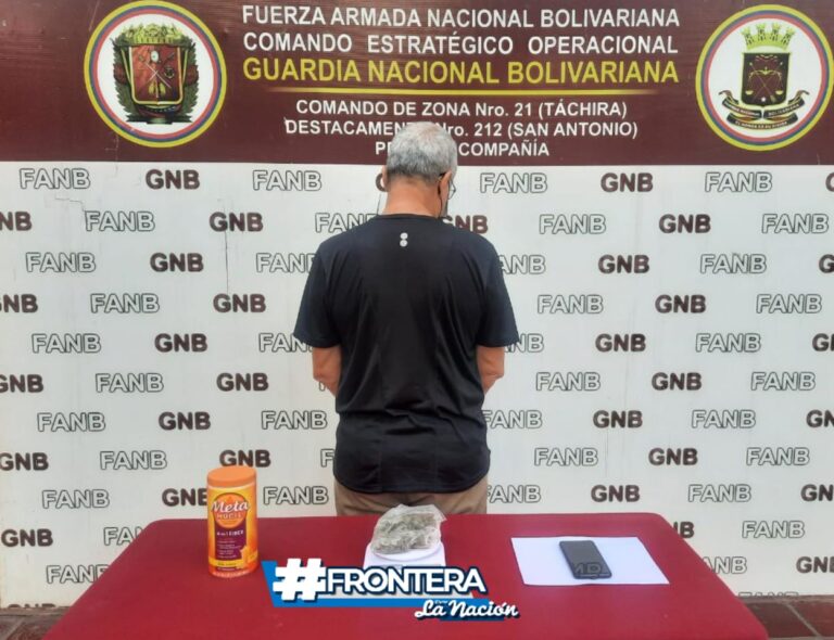 Aprehendido en el puente Simón Bolívar hombre con marihuana oculta en un envase de suplemento alimenticio