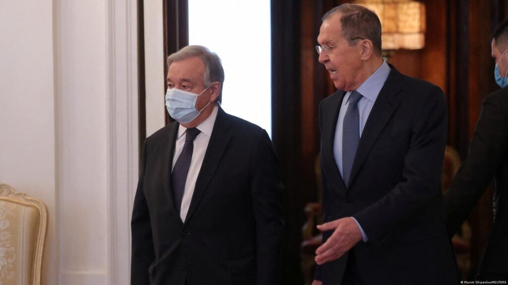 António Guterres, secretario general de la ONU, abogó en Moscú por un alto el fuego en Ucrania "lo antes posible".