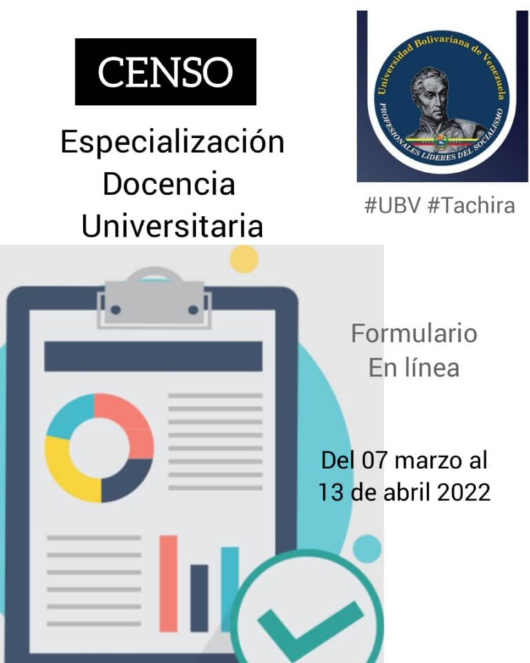 UBV Táchira convoca censo para especialización en Docencia Universitaria