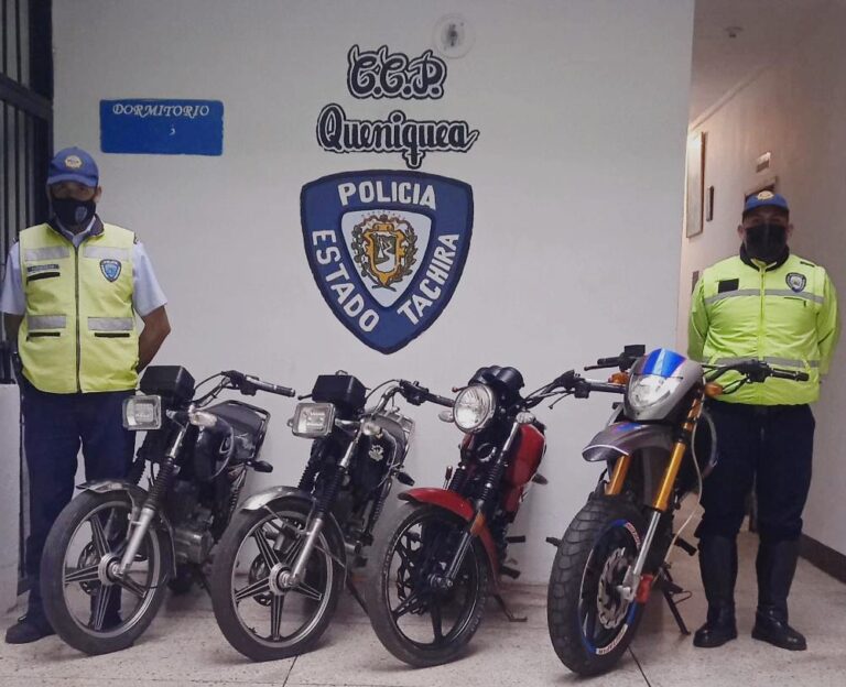 A la orden del MP cuatro motos en San José de Bolívar