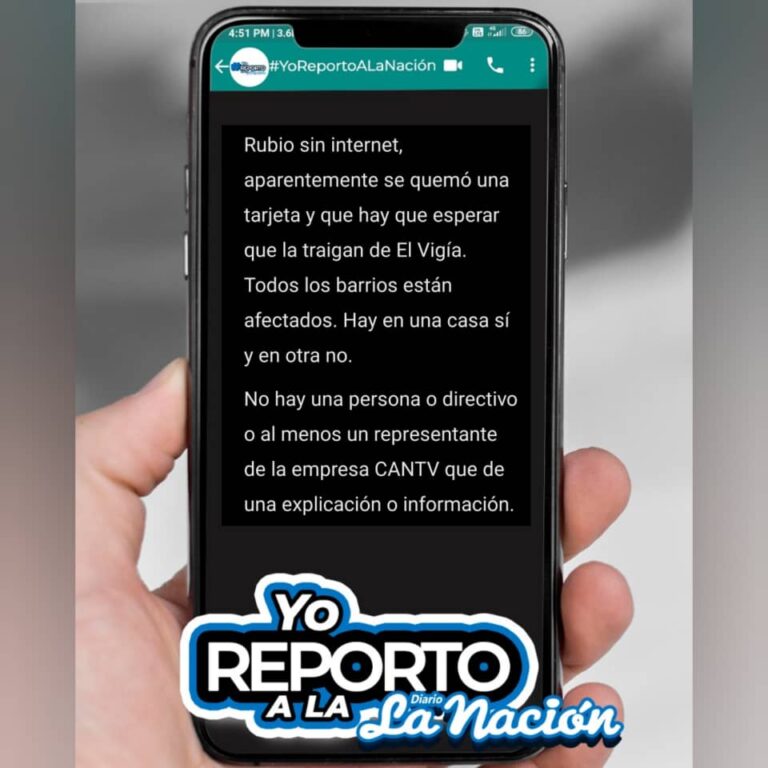Reportan que medio Rubio está sin internet de Cantv