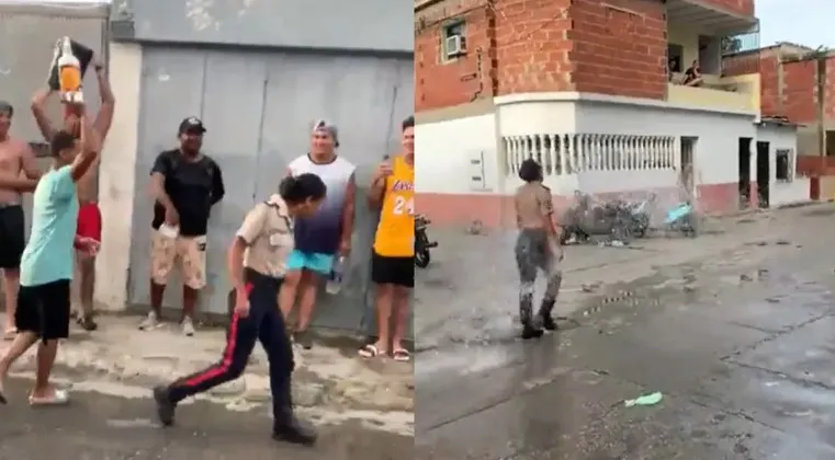 El castigo que recibieron unos jóvenes por mojar a estudiante de la policía en Carnaval