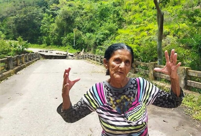 Colapsó tramo rudimentario en el puente San Pedro del Río