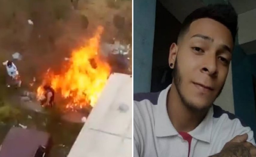 Murió joven que fue prendido en fuego por robar una batería de carro