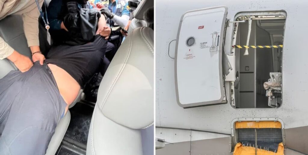 Hombre se sintió sofocado y por eso decidió abrir puerta de emergencia de un avión
