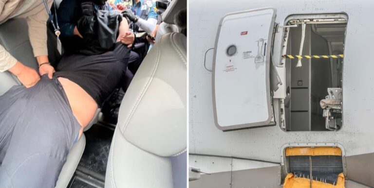 Sujeto abrió la puerta de un avión de pasajeros minutos antes de su aterrizaje