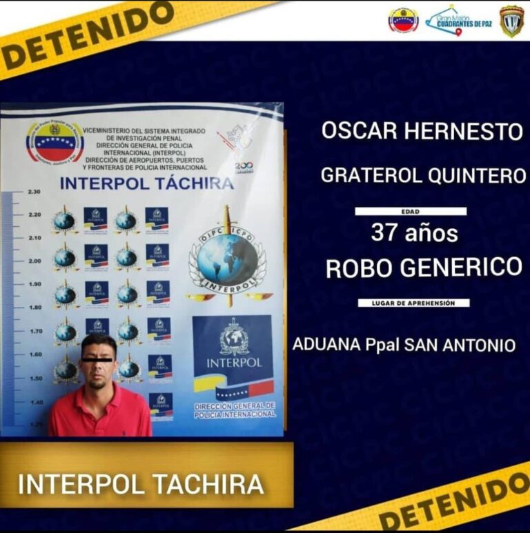 Capturado en frontera por el delito de robo