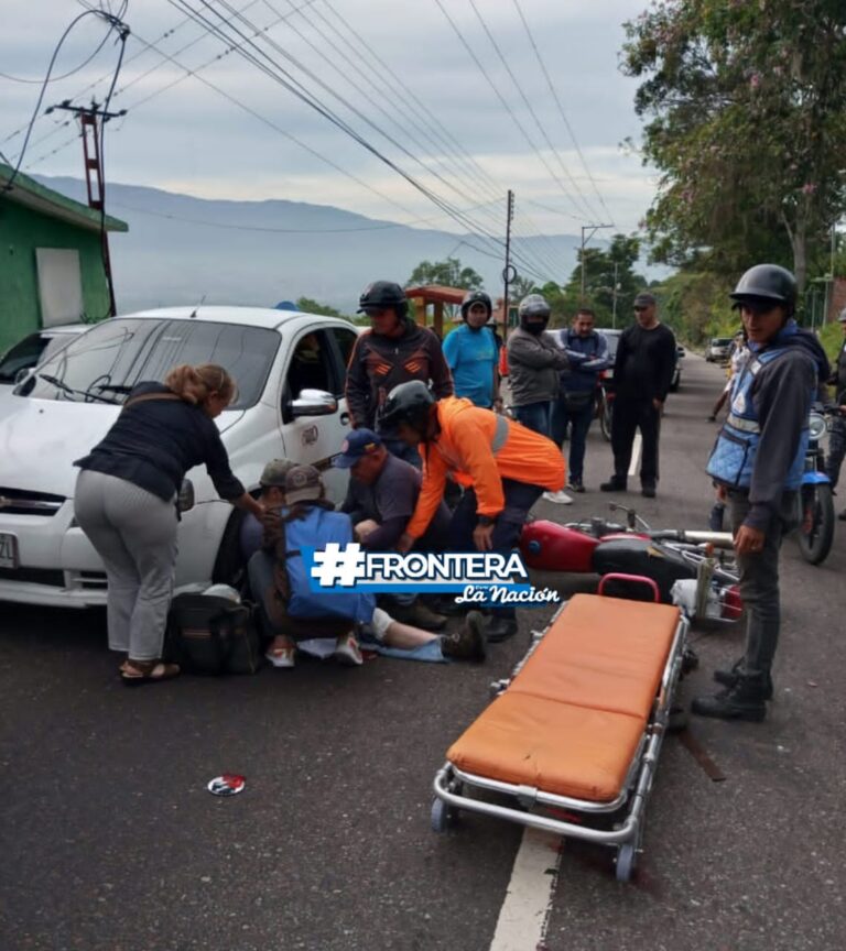 Dos lesionados en accidente de tránsito registrado en Capacho