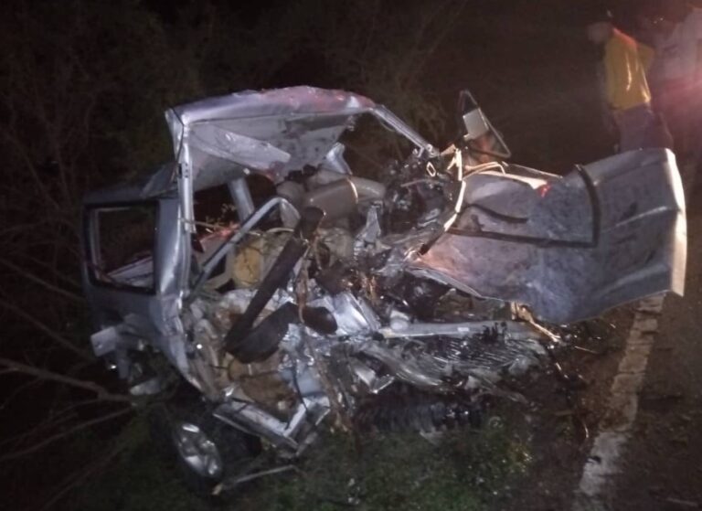 Cinco personas a bordo de un vehículo rustico murieron al chocar de frente con una gandola