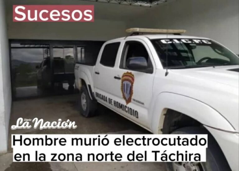 Hombre murió electrocutado en la zona norte del Táchira