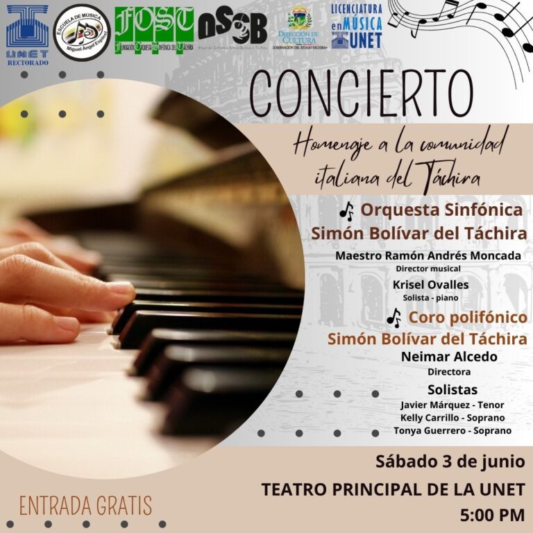 UNET ofrece concierto homenaje a la comunidad italiana