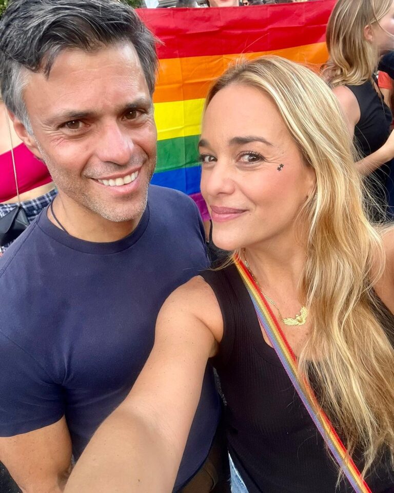 Leopoldo López y Lilian Tintori acompañaron la marcha del Orgullo LGBTI en España