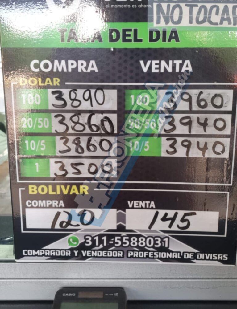 Sigue en descenso el dólar en La Parada