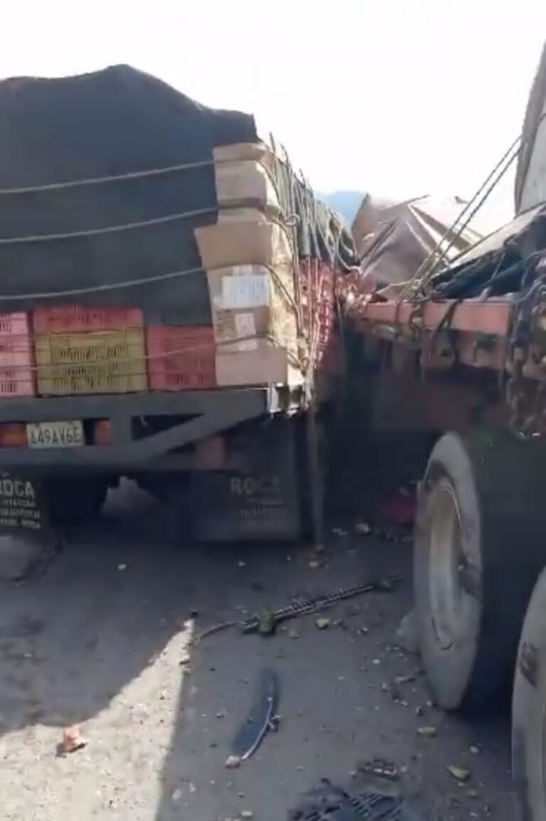 Camión sin frenos impacta con gandola al reventarse mecate que lo sujetaba en la vía El Vallado – Ureña