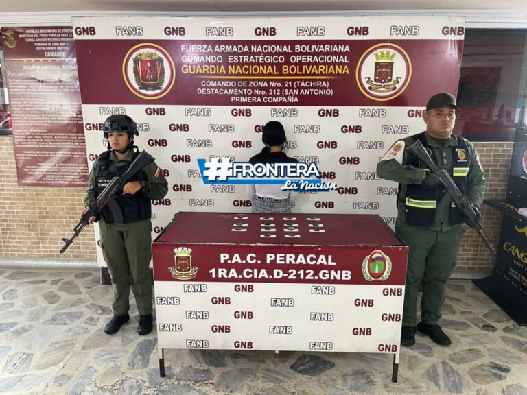 Mujer pretendía abandonar la frontera con cocaína oculta en su estómago