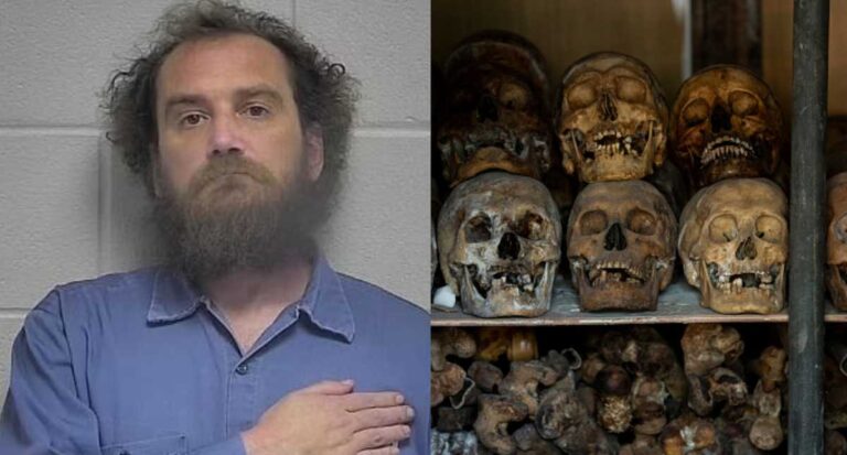 Escalofriante hallazgo: hombre tenía al menos 40 cráneos robados en su casa y los usaba como “decoración”