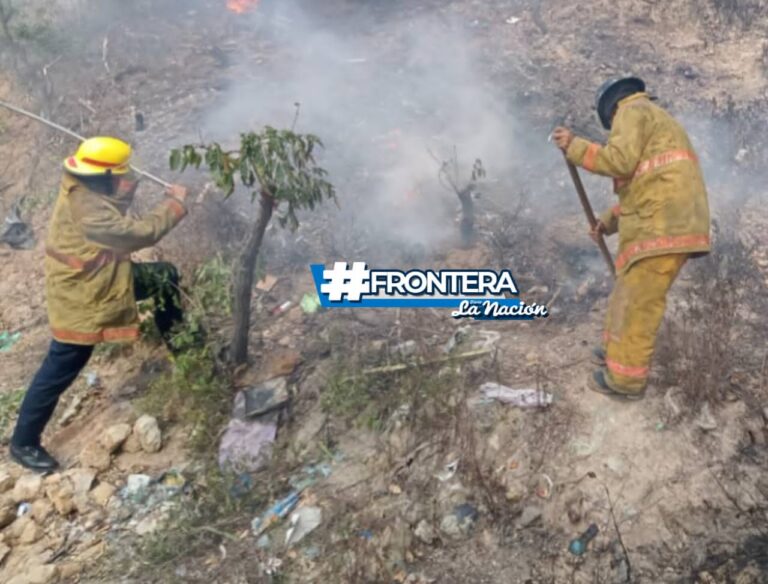 Controlan incendio de vegetación y de desechos sólidos en barrio fronterizo
