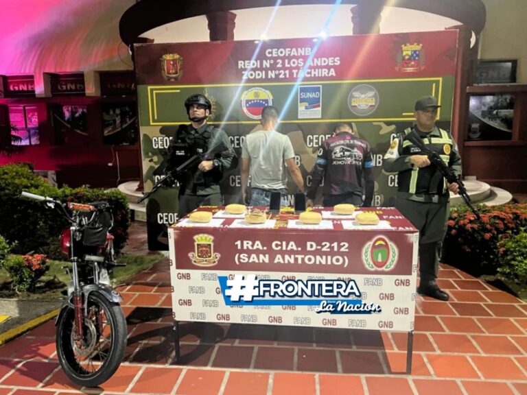 Capturados en el puente Simón Bolívar con seis panelas de marihuana ocultas en un morral