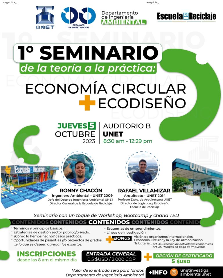 Primer Seminario de la teoría a la práctica: Economía circular y Ecodiseño en la Unet