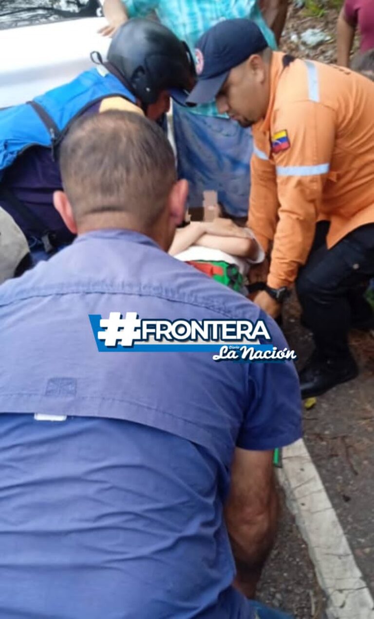 Joven lesionada en accidente de tránsito en Capacho