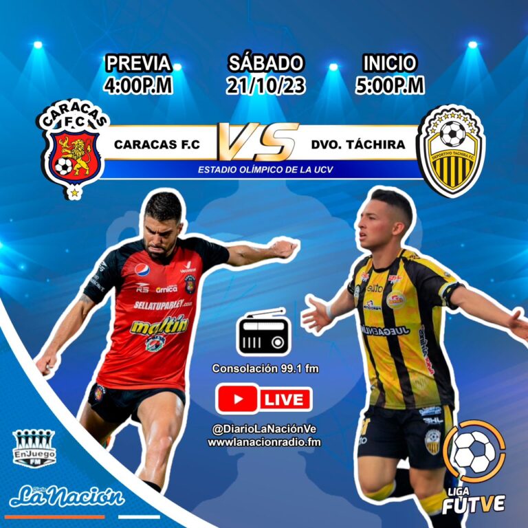 🔴 EN VIVO | Sigue el minuto a minuto del juego entre el Deportivo Táchira y el Caracas FC