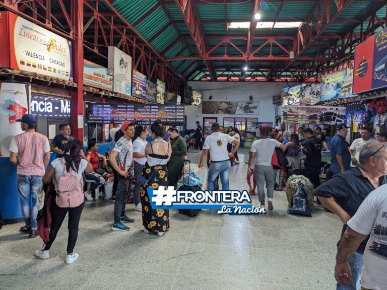 En descenso del número de usuarios que arriba al terminal de San Antonio del Táchira