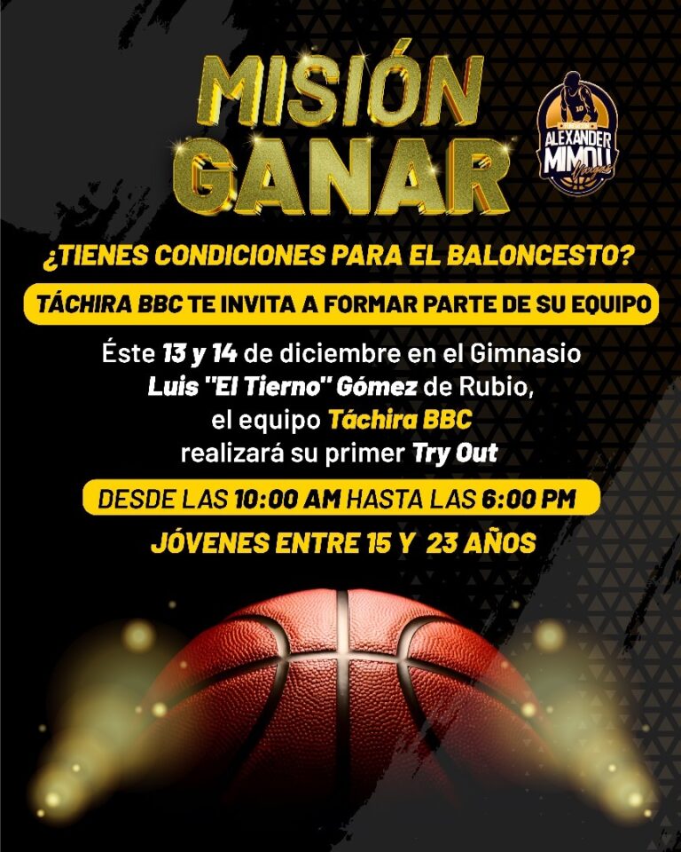 Táchira Básquetbol Club realizará Try Out este miércoles y jueves en Rubio