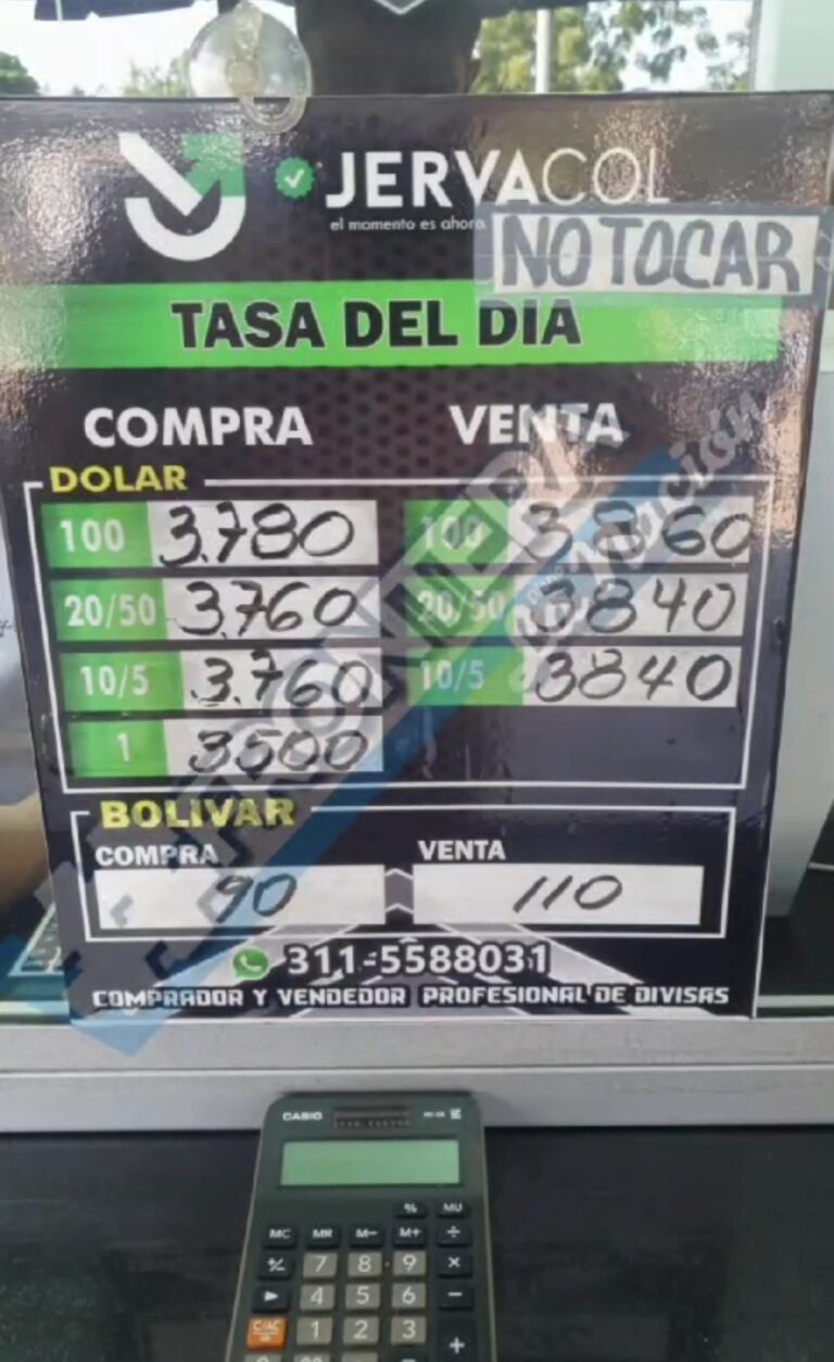 Precio del dólar este 6E en La Parada