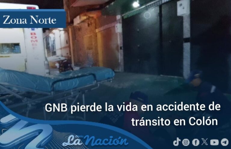 GNB pierde la vida en accidente de tránsito en Colón
