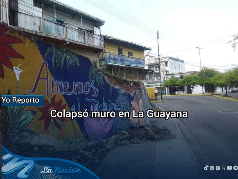 Reportan colapso de muro de contención en La Guayan