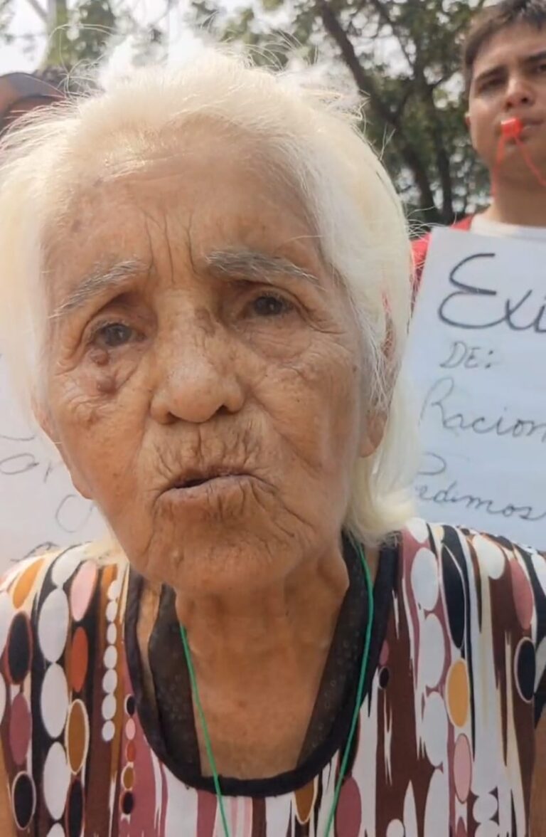 “La gelatina y el hielo que vendo se me vuelven agua”: Octogenaria en protesta