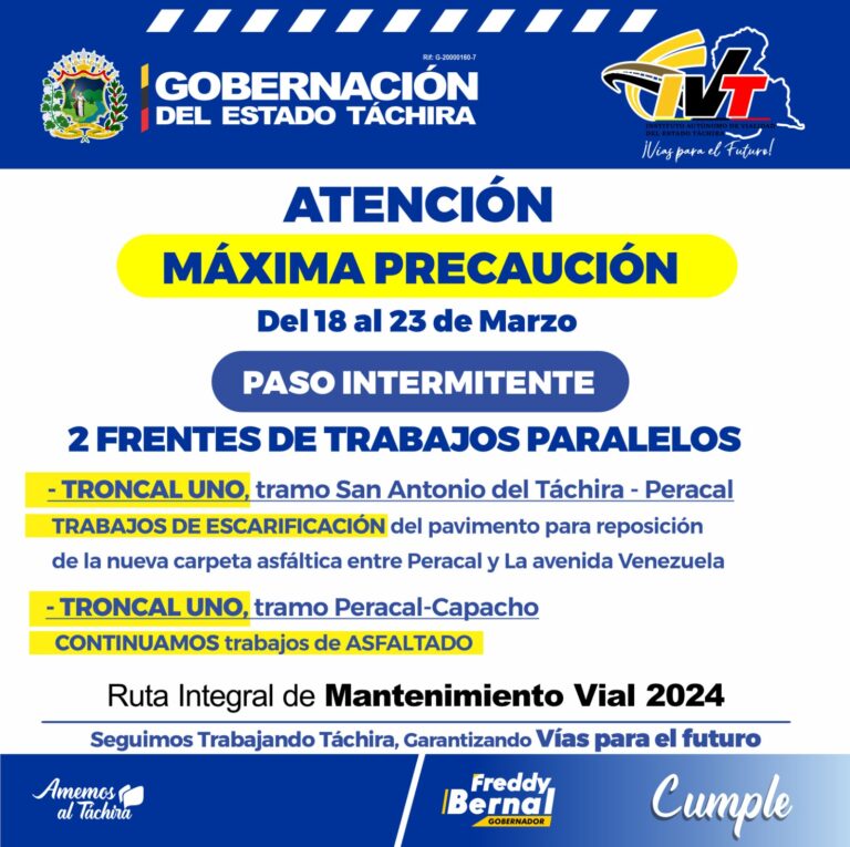 Paso intermitente en la vía hacia la frontera por trabajos de asfaltado y escarificación