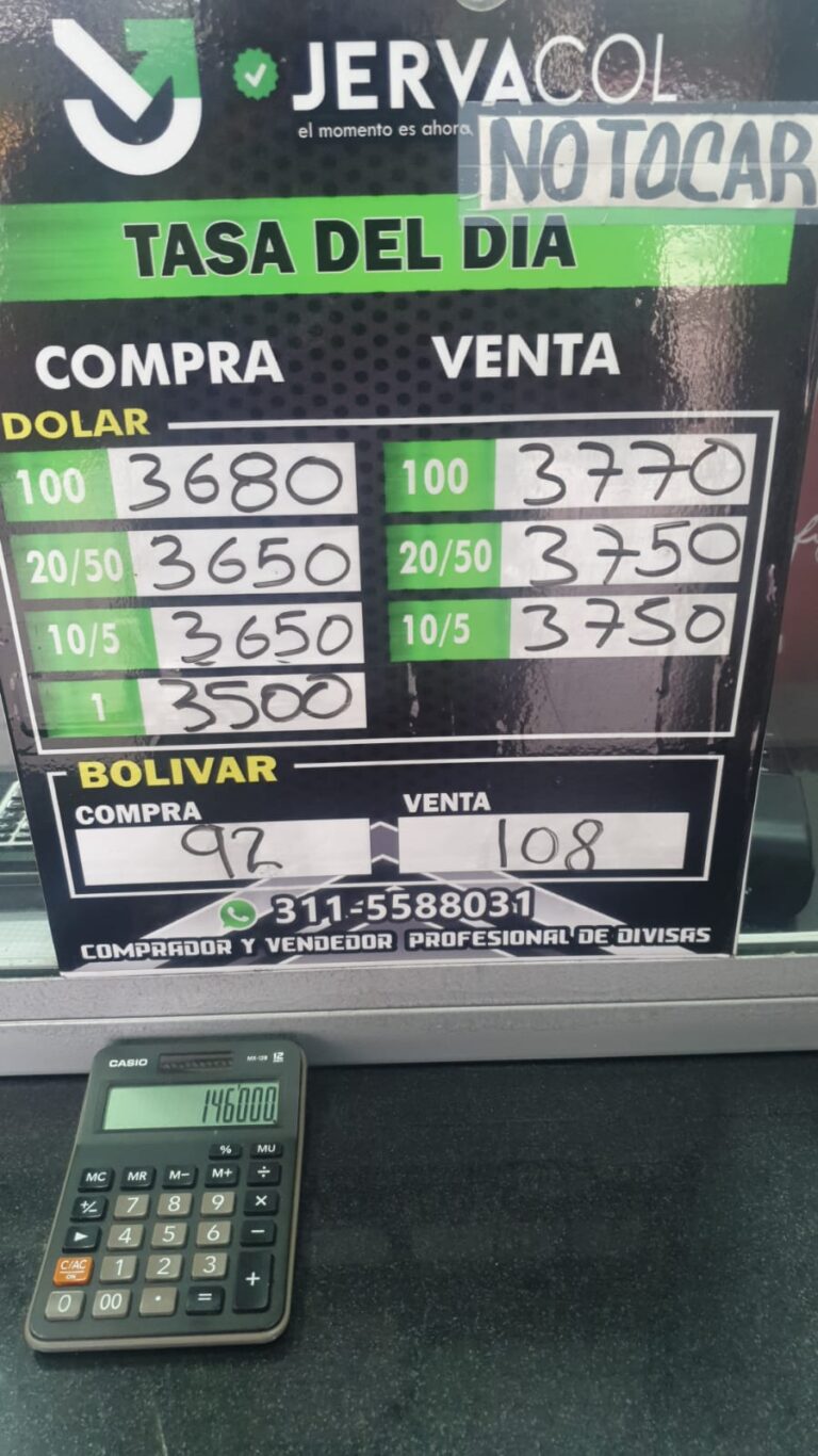 Precio del dólar este jueves