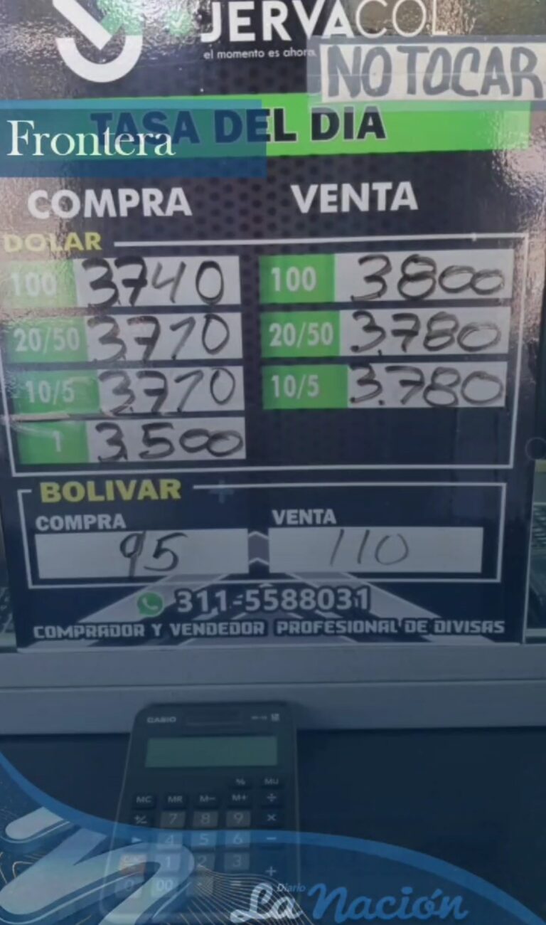 Así se encuentra el precio del dólar hoy en la frontera