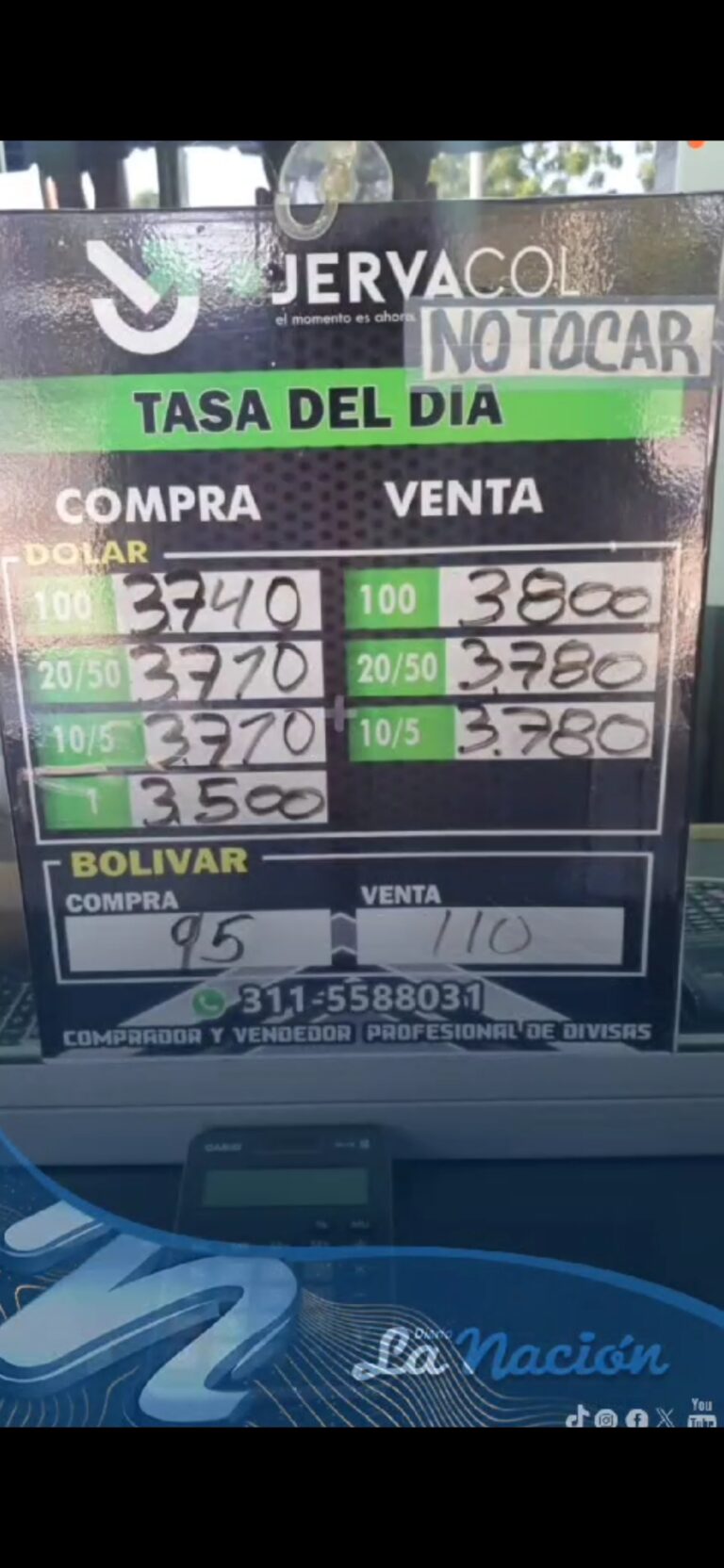 Precio del dólar este lunes en la frontera