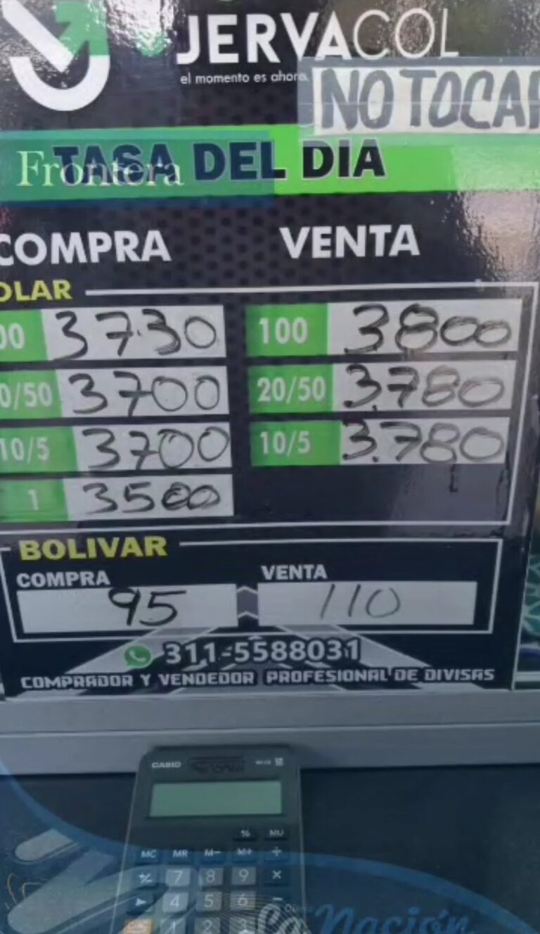 Así se encuentra el dólar este jueves en frontera