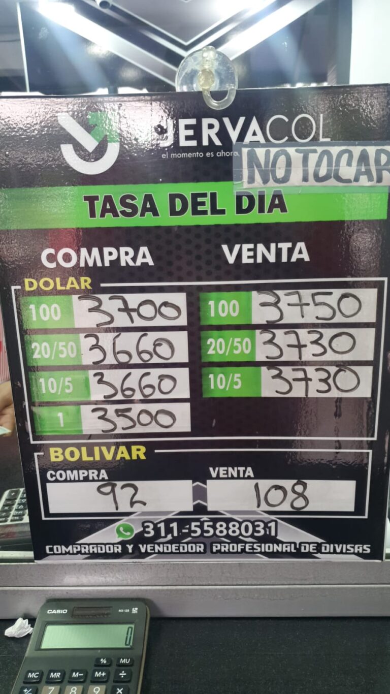Precio del dólar este 3A