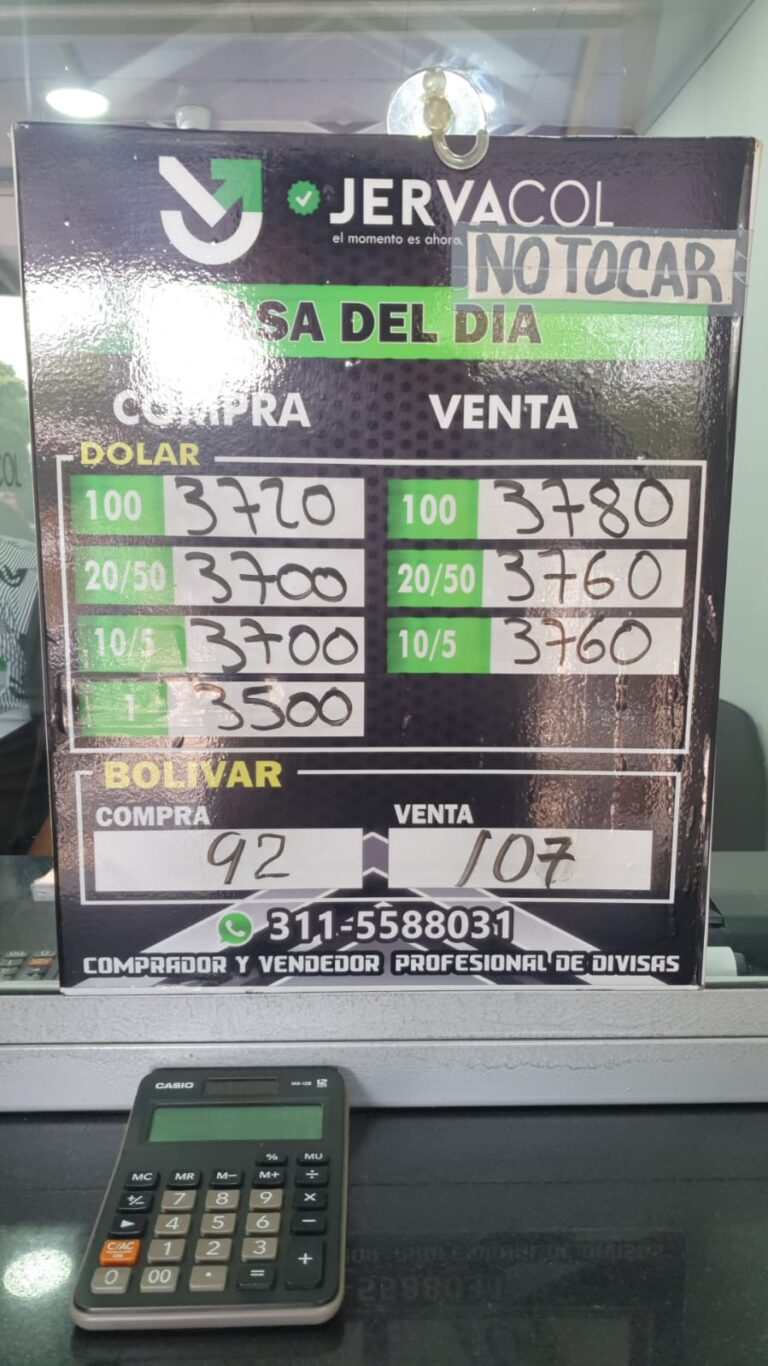 Precio del dólar este 10A