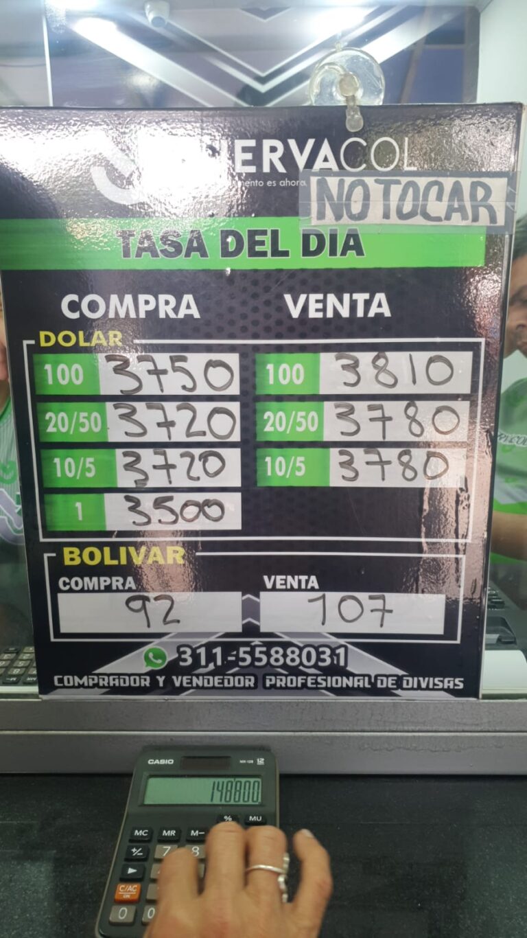 Precio del dólar este jueves