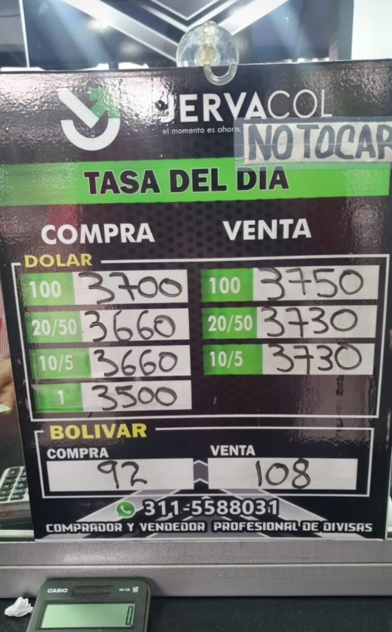 Precio del dólar este 4A