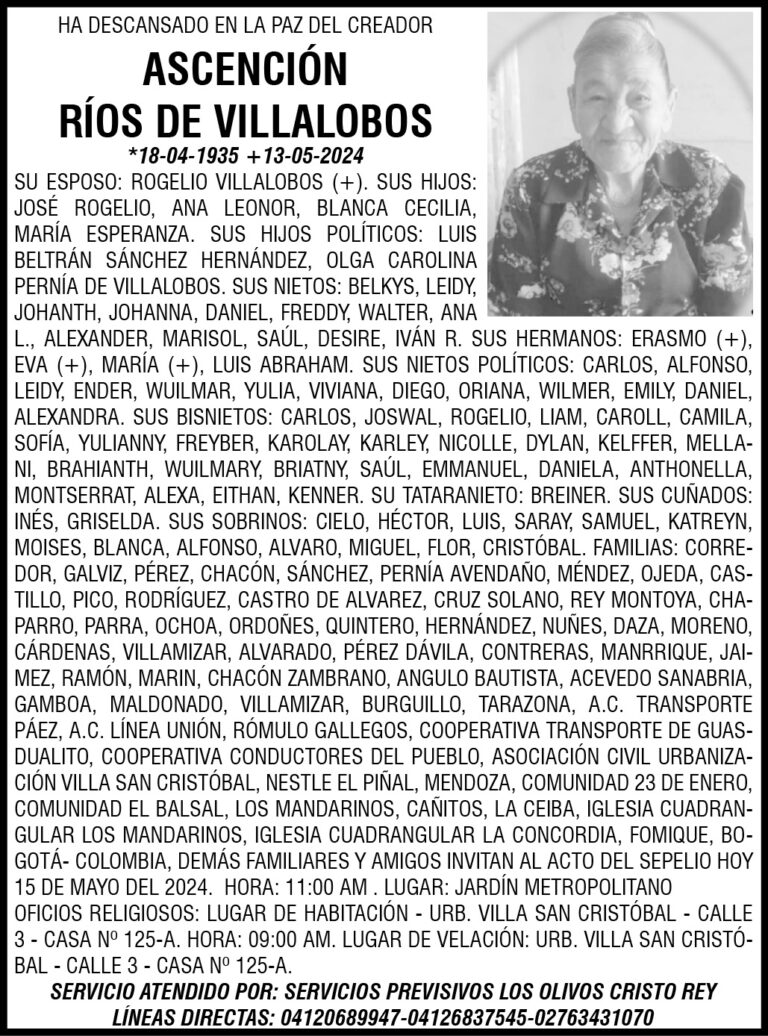 ASCENCIÓN RÍOS DE VILLALOBOS