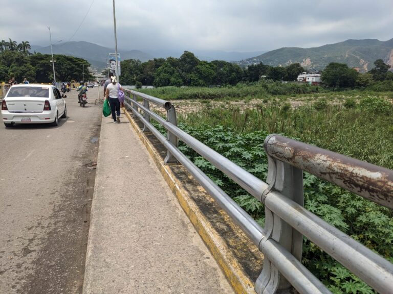 Barandas desprovistas de tubos representan un peligro para peatones que cruzan el puente Simón Bolívar