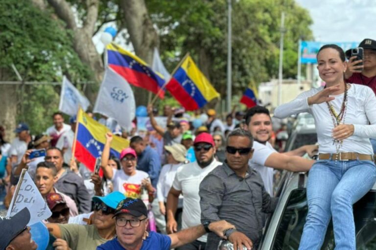 María Corina Machado en campaña por Bolívar y Delta Amacuro
