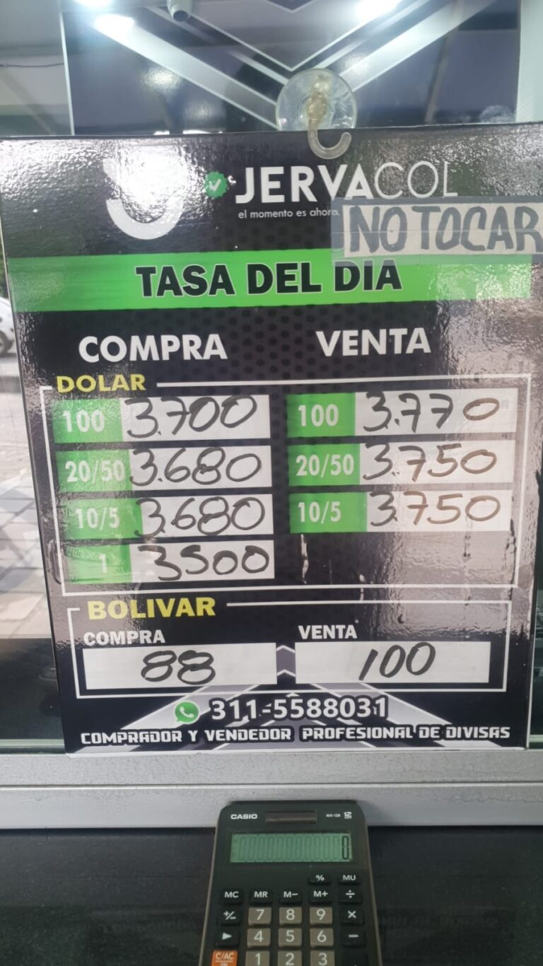 Precio del dólar este 3J